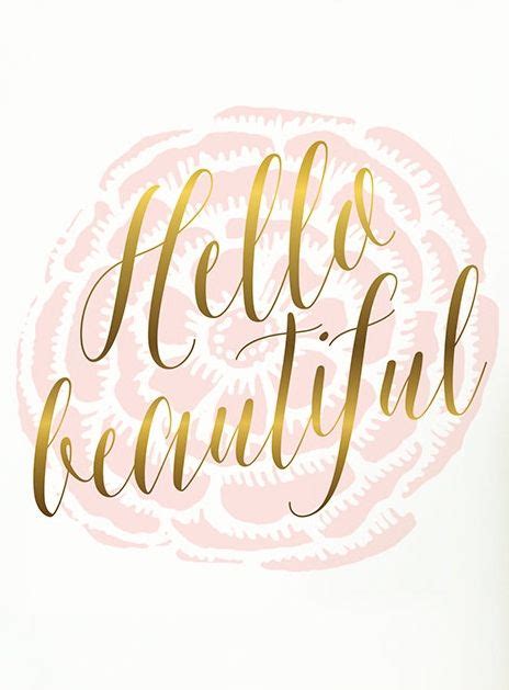 Hello Beautiful Printable Inspirational Quote Wall Artfeminine Art