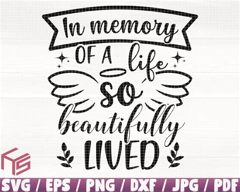 In Memory of A Life so Beautifully Lived Svg/eps/png/dxf/jpg/pdf, Angel