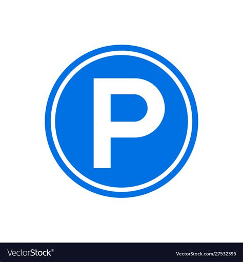 Parking Icon Round Sign Park Symbol Circle Vector Image