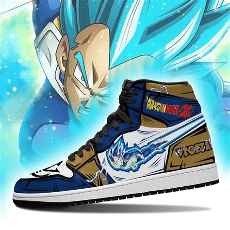 Custom sneakers and apparel made by artists worldwide. Vegeta Blue Jordan Sneakers Dragon Ball Z Custom Anime Shoes - GearAnime