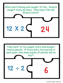 How to know if a word problem requires multiplication? 3rd Grade Multiplication and Division Word Problems One Step Game Puzzles 3.OA.3