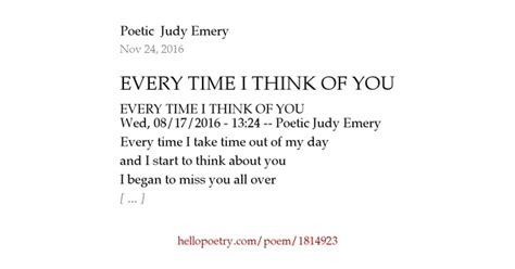 EVERY TIME I THINK OF YOU By The Queen Of Darken Dreams Hello Poetry