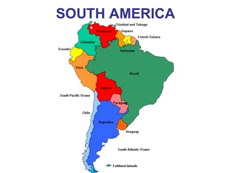 South America Map With Countries Names