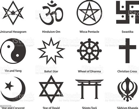 Icon Set Of World Religious Symbols Stock Illustration Download Image
