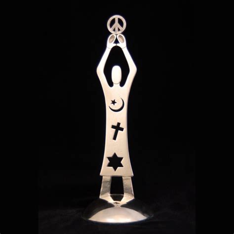 “sculpture For Peace” White Bronze8 18”h X 3”wd Art By Liam