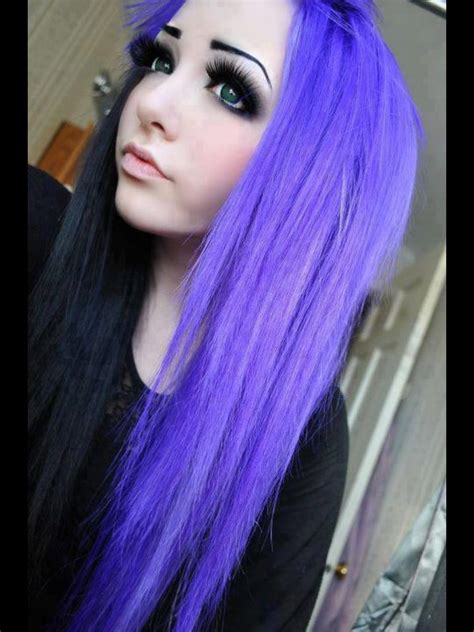 brightt purple hair scene hair long hair styles