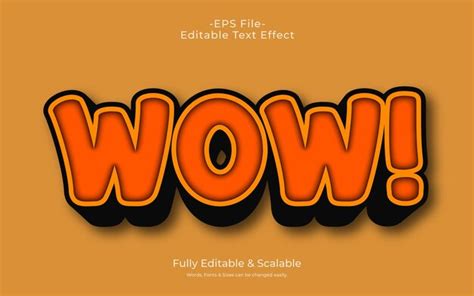 Premium Vector Wow 3d Vector Text Effect Fully Editable