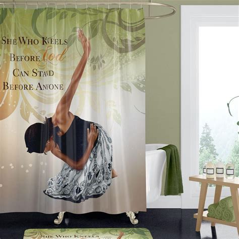 She Who Kneels African American Shower Curtain By Aae The Black Art