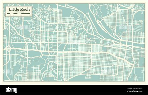 Little Rock Usa City Map In Retro Style Outline Map Vector