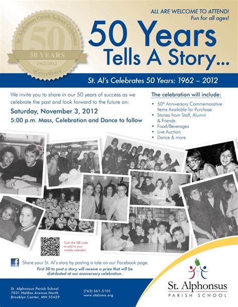 The Th Anniversary Poster For St Mary S School Which Is Celebrating Its Years