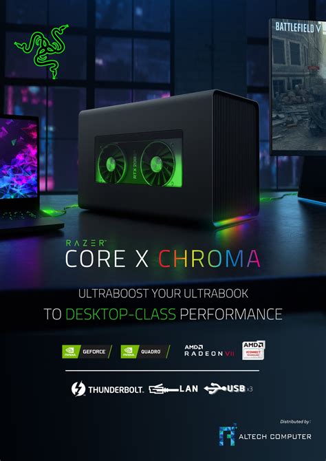 Razer Core X Chroma Aluminum External Gpu Enclosure Egpu Compatible