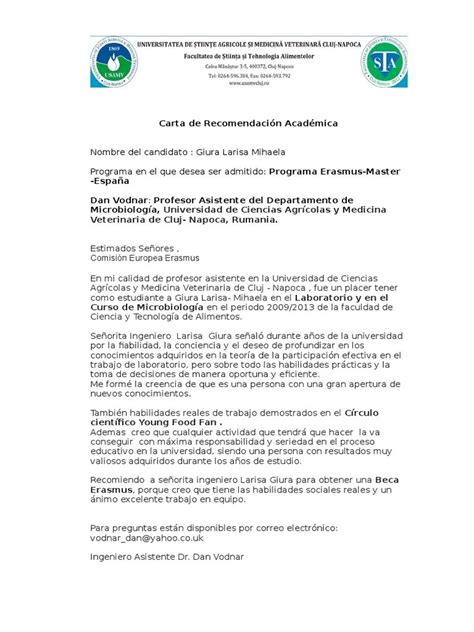 Carta De Recomendacao Academica Exemplo Financial Report