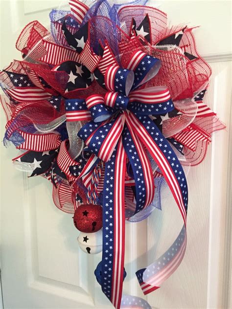 Patriotic Wreath Fourth Of July Wreath Memorial Day Wreath 4th Of