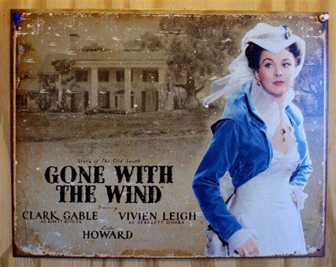 Scarlet Ohara Gone With The Wind Tin Sign Clark Gable Southern Belle
