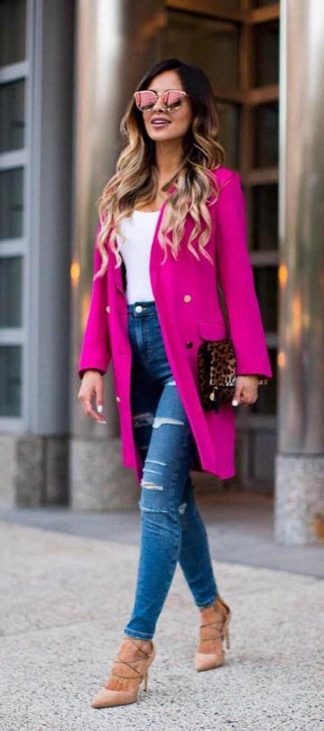 Stylish Ways To Wear Long Blazer Outfits Be Modish Fuchsia Outfit