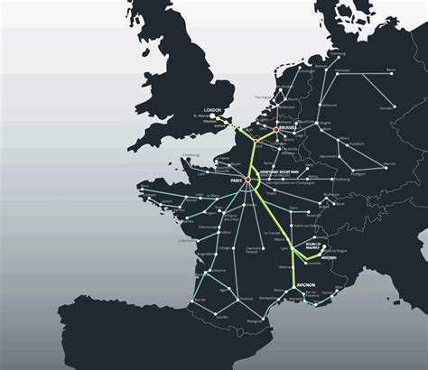 Europe Rail Map Europe By Train From London St Pancras Coach And Bus