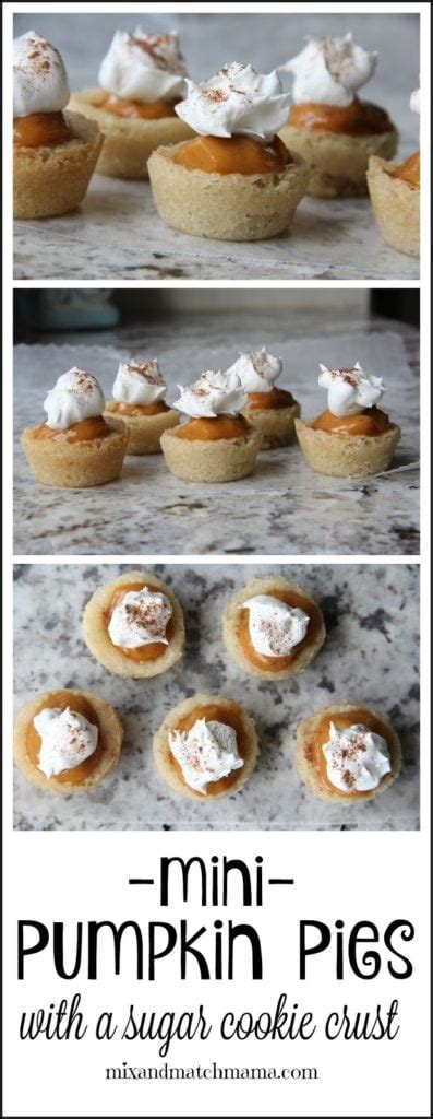 Mini Pumpkin Pies With A Sugar Cookie Crust Recipe Mix And Match Mama