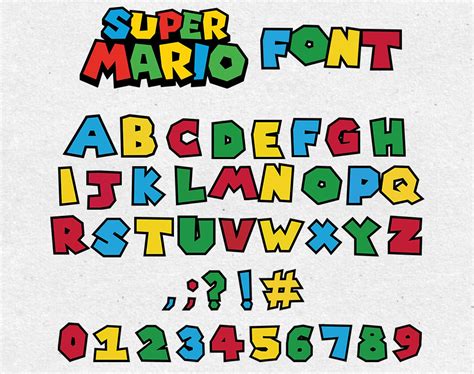Super Mario Font Svg Super Mario Font Y Numbers Svg Png Etsy Free