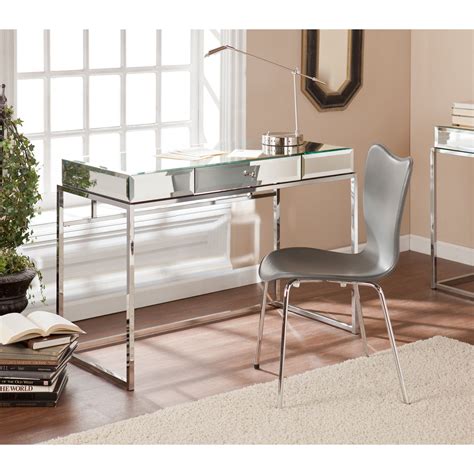 Dana Mirrored Drawer Desk In 2021 Desk Mirror Remodel Bedroom