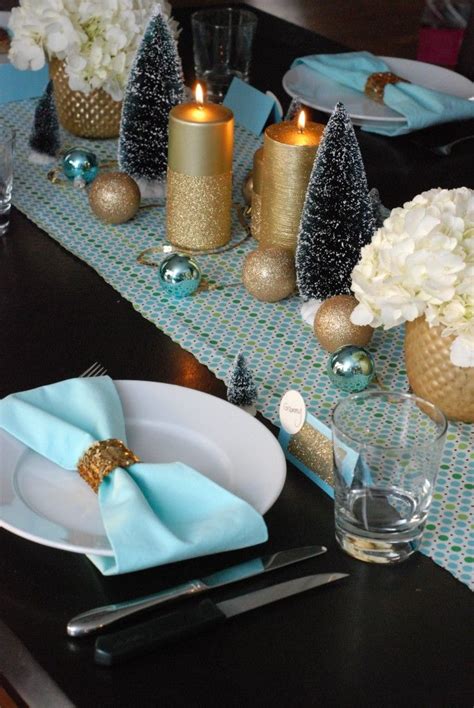 Christmas is a grand occasion, filled with joy and happiness. robin egg blue and gold dinner party (Christmas ...