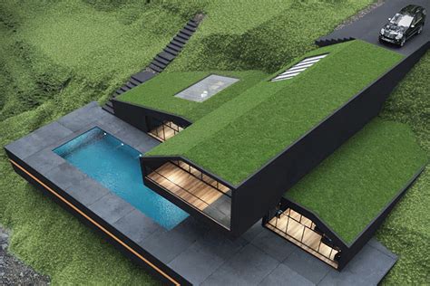 Modern Architectural Design Goes Green With This Grass Roof Villa