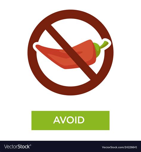 Avoid Spicy Food Medical Advice Crossed Chili Vector Image