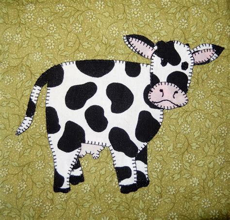 Cow Pdf Applique Quilt Block Pattern Farm Animal Applique