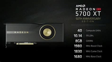 Radeon Unveils Rx 5700 Xt 50th Anniversary Edition Gpu