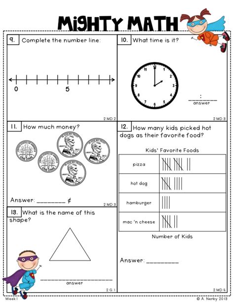 Math Tests For 1st Graders
