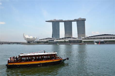 Ferry Boat And Skyline In Singapore Editorial Stock Photo Image Of