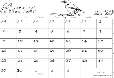 Το σεληνιακό ημερολόγιο είναι είδος ημερολογίου που βασίζεται στους κύκλους των φάσεων της σελήνης. Calendario Marzo 2020 Argentina | Imprimir el PDF Gratis