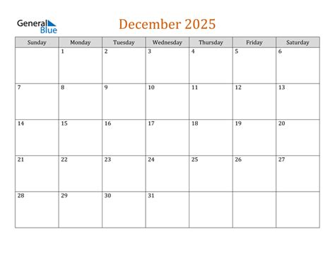 December 2025 Calendar Pdf Word Excel