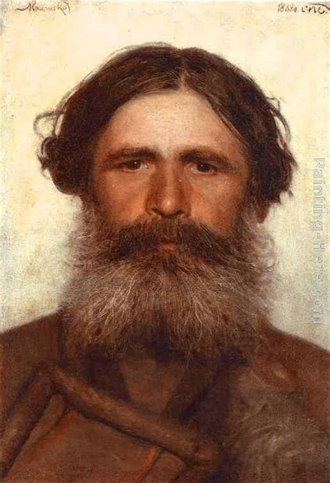 Ivan Nikolaevich Kramskoy The Portrait Of A Peasant Painting Framed