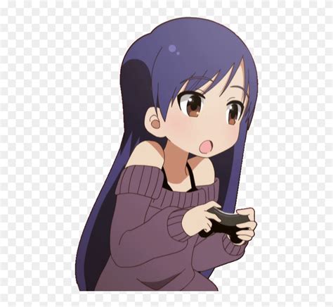 Gamer Girl Png Cute Anime S For Discord Transparent Png 500x718
