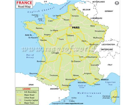 Buy Printed France Road Map