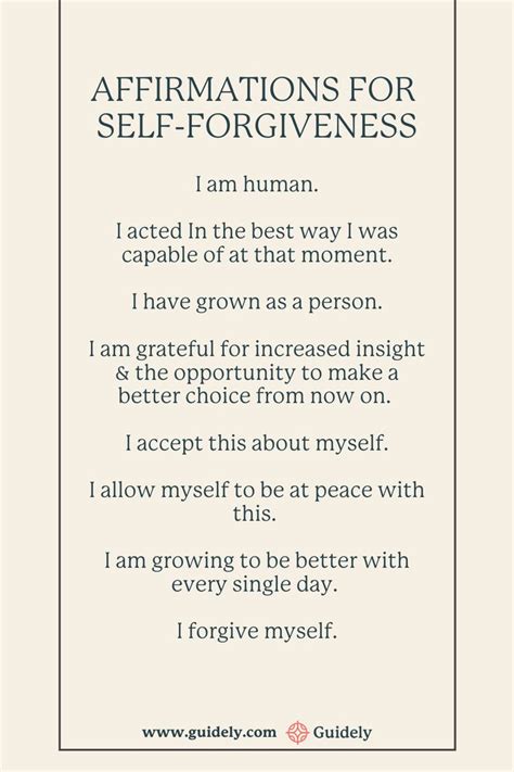 Affirmation Ideas For Self Forgiveness Affirmations Confidence