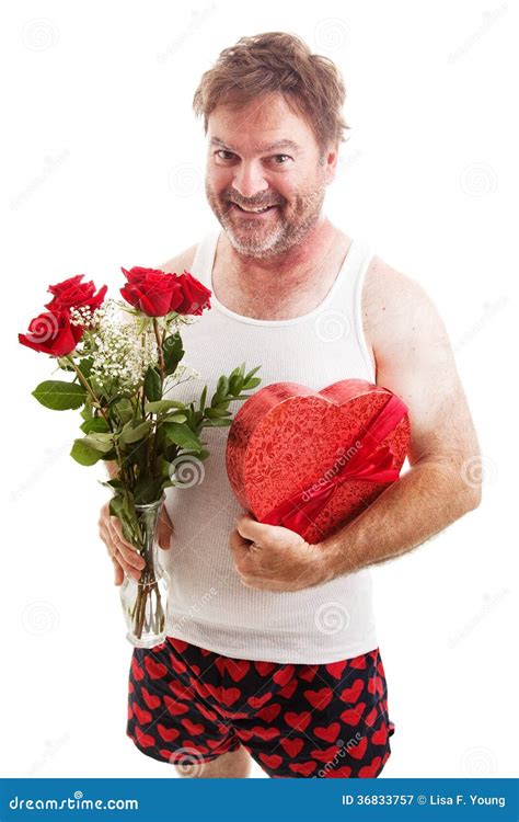 Scruffy Valentines Guy In Underwear Stock Image Image 36833757