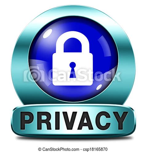 Privacy Button Or Icon Protection Of Personal Online Data Or