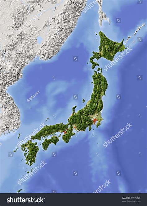 Relief Map Of Japan