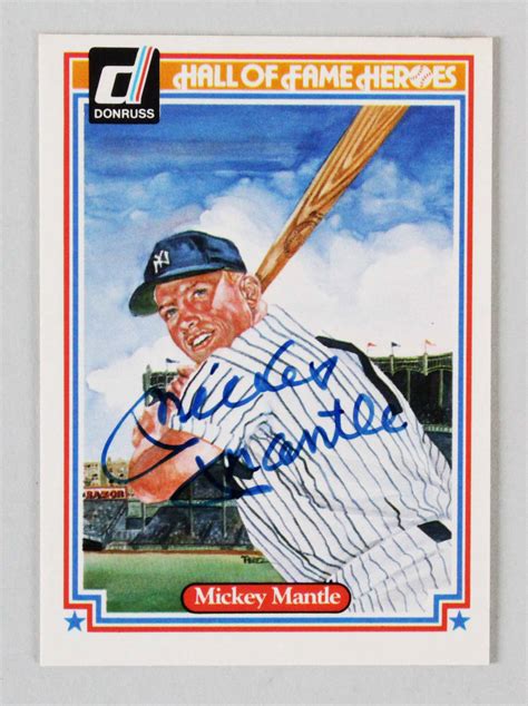 Mickey Mantle Baseball Card Signed Mickey Mantle Signed Hand Painted