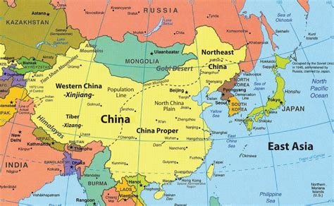 Map Of East Asia The Countries Are China Russia Japan North Korea
