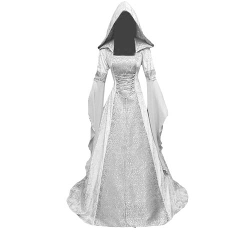 Women Medieval Dress Hulky Renaissance Lace Up Vintage Gothic Dress
