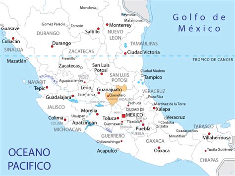 Mapa Estados Y Capitales De La República Mexicana