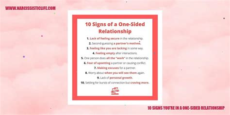 10 Signs Youre In A One Sided Relationship Narcissisticlife