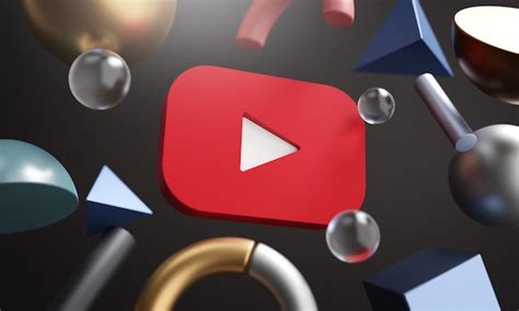 Premium Photo Youtube Logo Around 3d Rendering Abstract Shape Background
