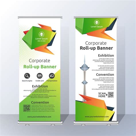 Vertical Roll Up Banner Template Design For Announce And Adverti 216595