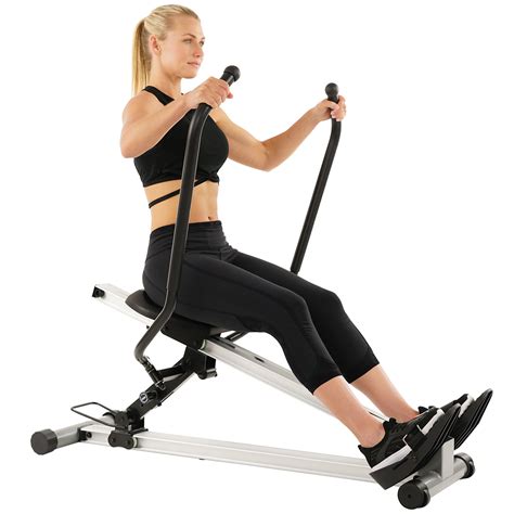 sunny health and fitness incline full motion rowing machine rower with 350 lb weight capacity and