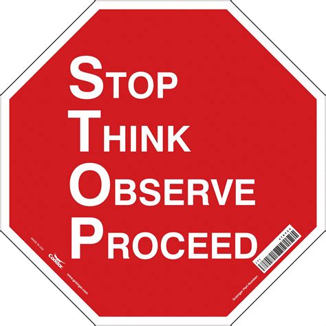 Condor Safety Sign Sign Format Other Format Stop Think Observe