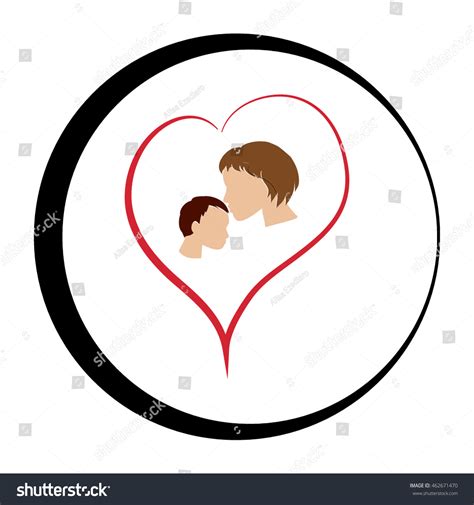 mother and son icon royalty free stock vector 462671470