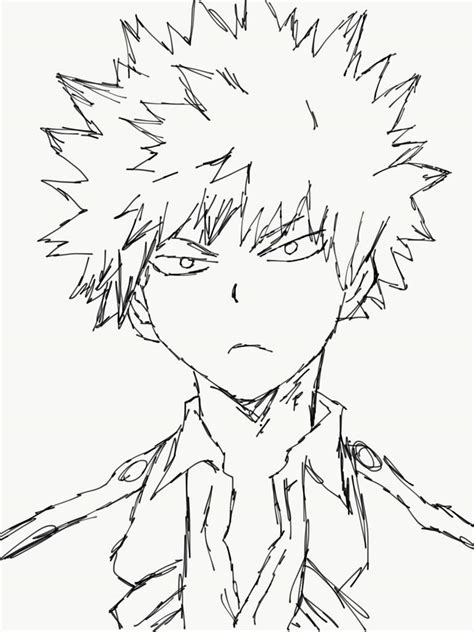 Lineart to paint, female anime character sketch, png. Bakugou Drawing | Anime Amino